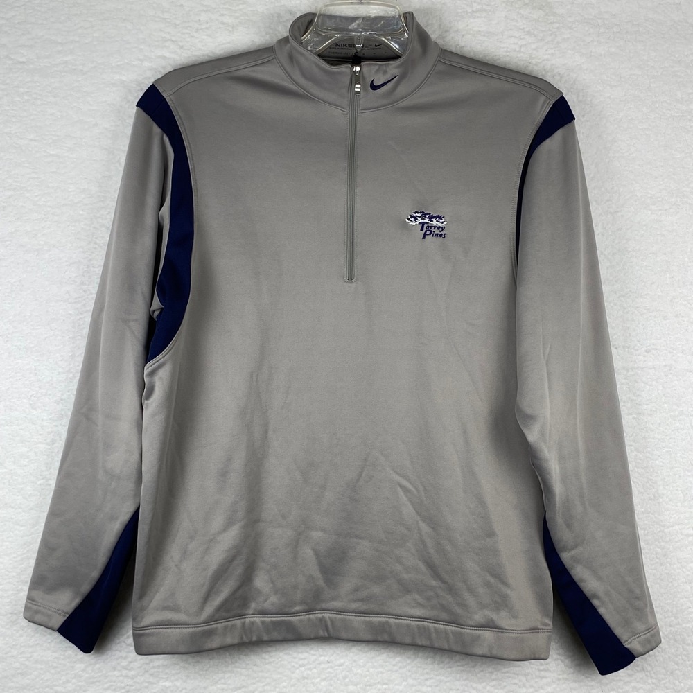 Nike Golf Therma-FIT Torrey Pines 1/4 Zip Pullover Gray Mens Medium Golf